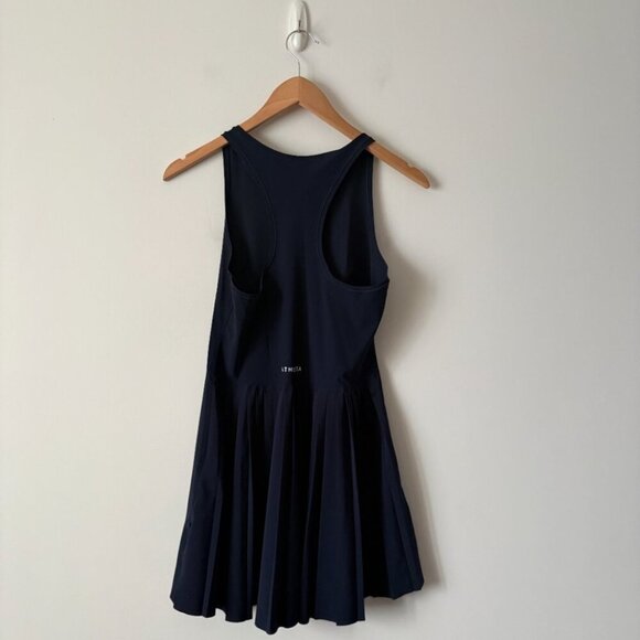 Athleta Match Point Pleated Dress Navy Blue Size Small - Picture 4 of 6